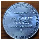 1981 Vintage 1 Troy oz: 99.9% Fine Silver :: US Assay Office :: U.S. Strategic Stockpile : 31.1 gr.