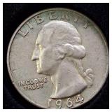 HUGE LOT! Nice Wooden Display case: 90% Silver Mercury Dimes(25) & 90% Silver Quarters(13)