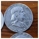 Lot of 9: TRIFECTA! Nice Franklin Half Dollars  3 Sequential Sets from 1961 to 1963 :: WOW!