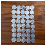 Large Lot of 40: Various Years  90% silver Dimes (2Mercs + Roosevelts) circulated $4 Face Value