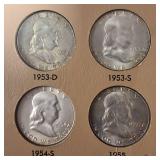 Dansco Ben Franklin Half Dollar COMPLETE Collection in Album :: 1948-1963 Verified :: 90% silver