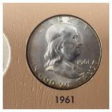 Dansco Ben Franklin Half Dollar COMPLETE Collection in Album :: 1948-1963 Verified :: 90% silver