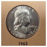 Dansco Ben Franklin Half Dollar COMPLETE Collection in Album :: 1948-1963 Verified :: 90% silver