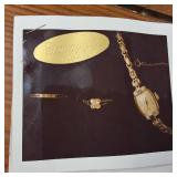 14K White Gold - Vintage "Lady Hamilton" Cocktail Wristwatch Featuring Sapphires and Diamonds - Elegant 22 Jewel - 6 brilliant diamonds (real) - 17.83g total weight