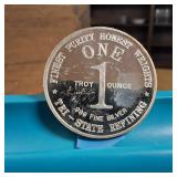 Vintage Tri-State-Refining :: Finest Purity Honest 1 Oz Silver Bullion .999 Fine Silver :: 1 God Bless