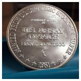 LAST CHANCE! 1981 Vintage 1 Troy oz: 99.9% Fine Silver :: USA Assay Office : Strategic Stockpile
