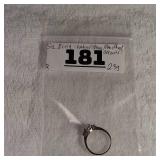 Silver 925 - ring with lavender stone and amethyst side stones - size 8 - 2.3g