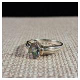 Mystic Topaz Solitare - Pear Shape - .925 - Sterling Silver - Size 7.25  2.3g