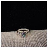 Mystic Topaz Solitare - Pear Shape - .925 - Sterling Silver - Size 7.25  2.3g