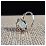 Rare Find! - Large Baltic Amber Half-Sphere - Sterling Silver Ring - Size 6.75 - 3.8g