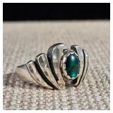 Vintage - WM Co. - Silver Wings ring with Paua Shell Cabochon - Size 6 - 5.2g - 925  Sterling