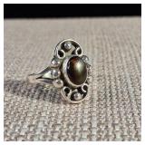 FIRE! - Size 8 - 8.25 - Fire Agate! - Sterling Silver Ring  4g
