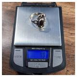 FIRE! - Size 8 - 8.25 - Fire Agate! - Sterling Silver Ring  4g