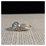 Aquamarine - Sterling Silver Ring - Size 7 - MARCH Birthstone - .925 - Turkish Made  3.9g