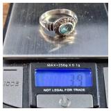 Aquamarine - Sterling Silver Ring - Size 7 - MARCH Birthstone - .925 - Turkish Made  3.9g