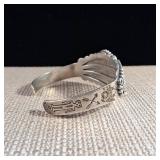 Sterling Silver - Turquoise Focal Stone - Cuff Bracelet - .925 - 35.1g