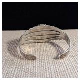 Sterling Silver - Turquoise Focal Stone - Cuff Bracelet - .925 - 35.1g