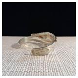 Classic Native American Thunderbird Bracelet w/ Turquoise - Cuff - .925 Sterling Silver - 17.8g