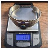 Classic Native American Thunderbird Bracelet w/ Turquoise - Cuff - .925 Sterling Silver - 17.8g