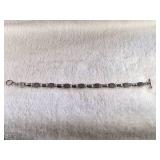 Sterling Stone and Links Bracelet - Various Stones - 8 inches - 16g - Mexico