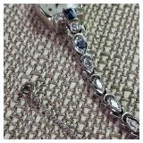 14K White Gold - Vintage "Lady Hamilton" Cocktail Wristwatch Featuring Sapphires and Diamonds - Elegant 22 Jewel - 6 brilliant diamonds (real) - 17.83g total weight