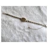 14K White Gold - Vintage "Lady Hamilton" Cocktail Wristwatch Featuring Sapphires and Diamonds - Elegant 22 Jewel - 6 brilliant diamonds (real) - 17.83g total weight