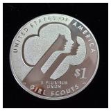2013 Girl Scouts Centennial Silver Dollar :: West Point :: 90% Silver, 26.73 grams