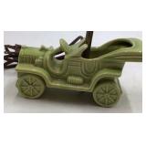Vintage Ceramic Automobile Lamp Base – Green Glaze Roadster