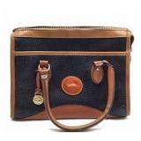 Dooney & Bourke All-Weather Leather Tote – Navy Pebbled with Tan Trim