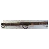 Vintage Wooden Spreader Bar with Iron Rings