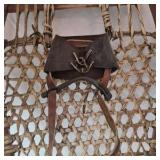 Vintage Wooden Snowshoes – Teardrop Shape with Leather Bindings