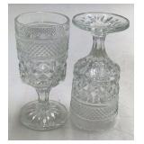 Vintage Crystal Cordial Glasses – Diamond and Fan Pattern