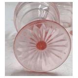 Vintage Pink Depression Glass Goblets – Ribbed Bowl and Fan Base