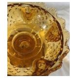 Vintage L.E. Smith Amber Pedestal Bowl