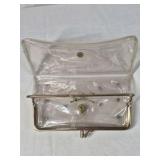 Vintage Clear Vinyl Clutch with Rhinestone Accents