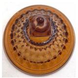Vintage Amber Glass Lidded Urn