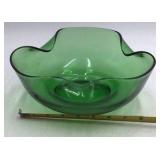 Vintage Green Depression Glass Bowl