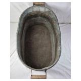 Vintage Galvanized Oval Tub with Handles