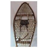 Vintage Wooden Snowshoes – Teardrop Shape with Leather Bindings