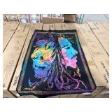 Tie-Dye Lion & Face Tapestry