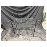 Wrought Iron Glass Top Bench