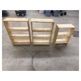 Set of 3 Wooden Shelving Units
