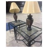 3-Piece Metal & Glass Table Set