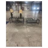 3-Piece Metal & Glass Table Set