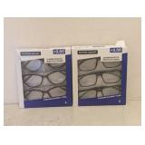 (2) NEW FOSTER GRANT +2.50 READING GLASSES 3PK