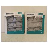 (2) NEW FOSTER GRANT +2.00 READING GLASSES 3PK