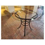 Glass Top / Metal Frame Dining Table 29 1/2" x 36"