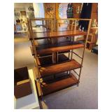 Metal Frame / Stained Wood Shelf Book Case 5-tier 32" x 14" x 48"