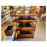 Metal Frame / Stained Wood Shelf Book Case 5-tier 32" x 14" x 48"