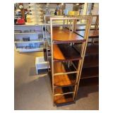 Metal Frame / Stained Wood Shelf Book Case 5-tier 32" x 14" x 48"